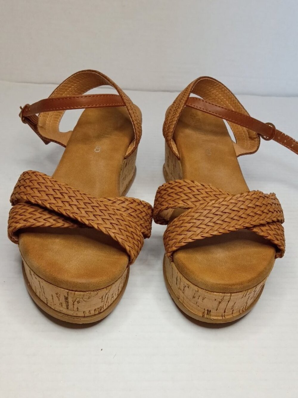 Patrizia by Spring Step Litzy Camel Cork Wedge Sandals Women’s Size 8